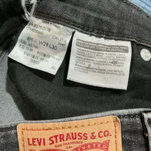 🌹 Levi’s Classic Mid Rise Skinny Black Denim Jeans - Size 8 - Picture 4 of 4